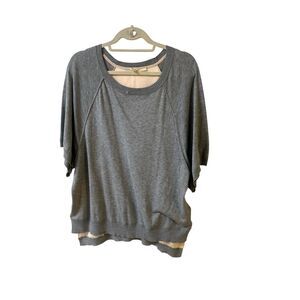 Anthropologie casual top by Moth gray & pink sz M